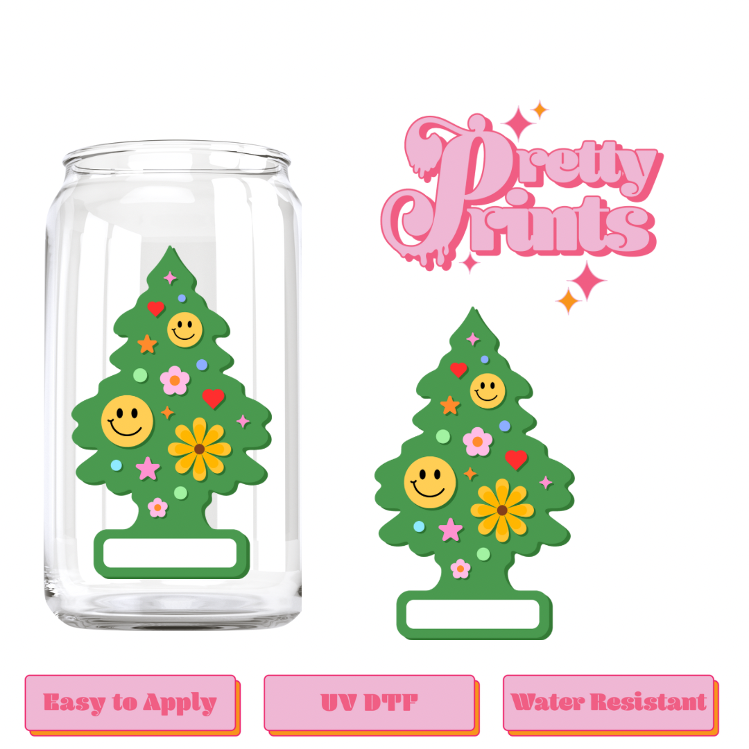 Uvdtf Xmas Tree Smiley Face