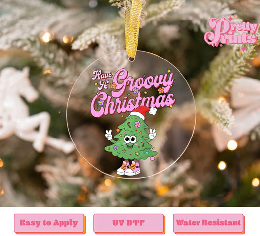 UVDTF DECAL ORNAMENT Have Groovy Xmas