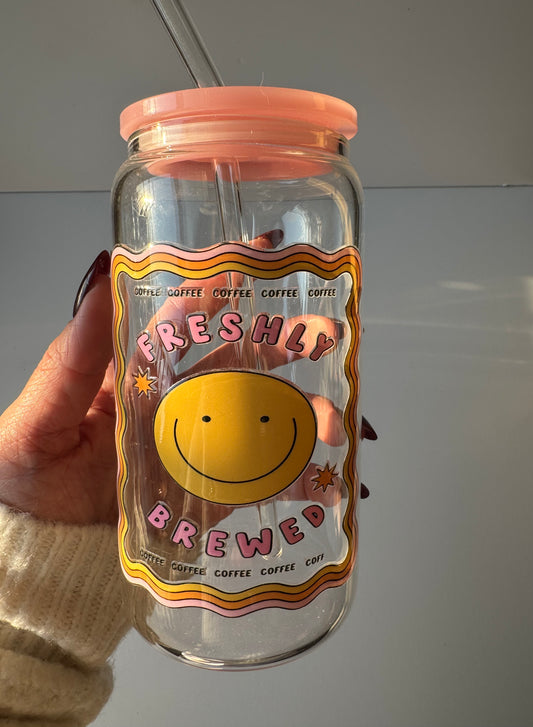 16oz Libbey Glass Can Freshly Brewed