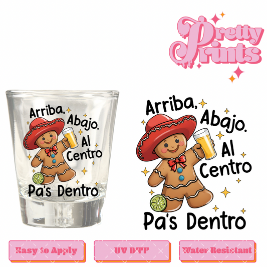 Uvdtf shot glass Arriba Abajo