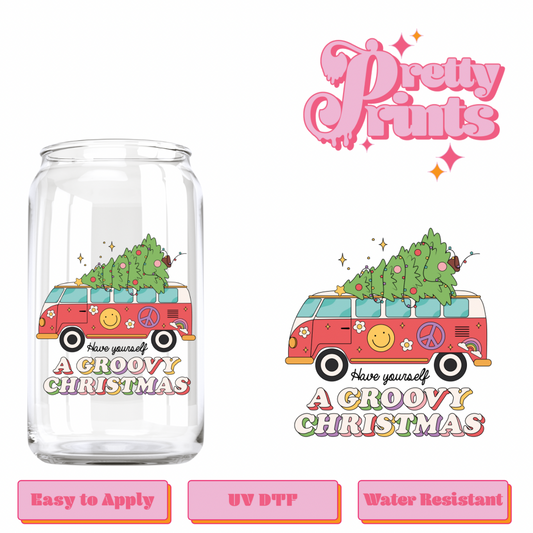 Uvdtf Decal Have  a groovy Christmas