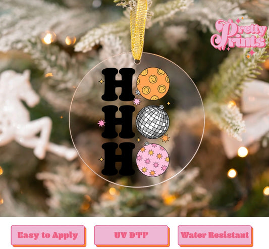 UVDTF DECAL ORNAMENT Ho Ho Ho