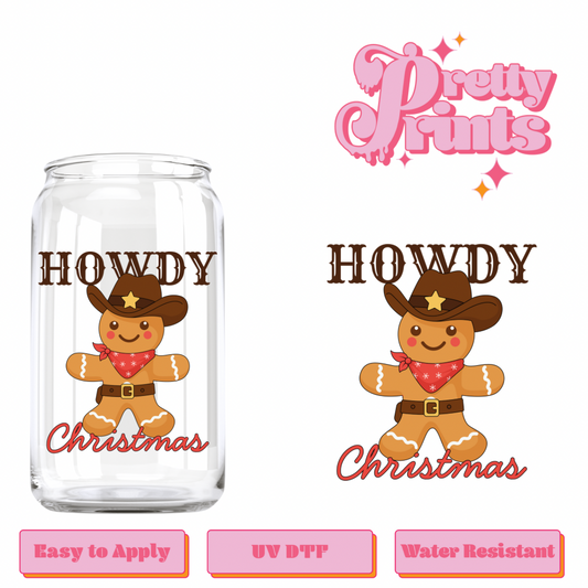 Uvdtf Decal Howdy Christmas