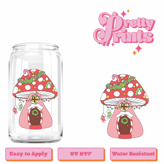 Uvdtf Decal Christmas  Mushroom House
