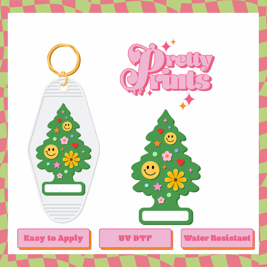 Uvdtf Christmas Tree smiley face