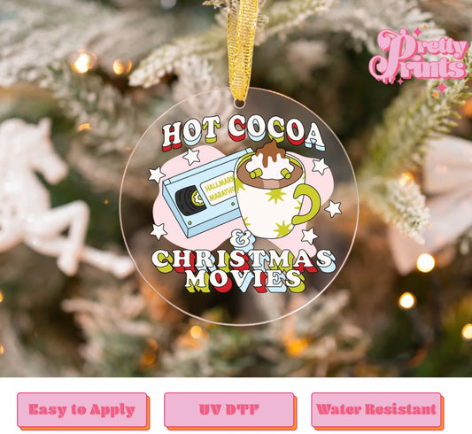 UVDTF DECAL ORNAMENTHot Cocoa Christmas movie
