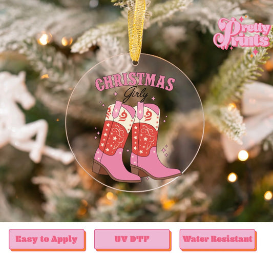 UVDTF DECAL ORNAMENT Christmas Girly