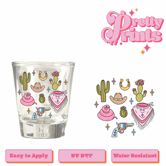 Uvdtf shot glass Cow Girly