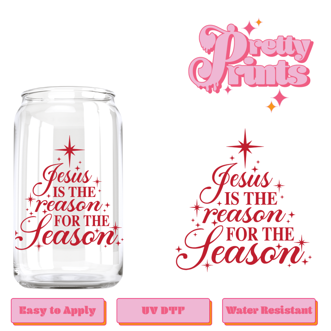 Uvdtf decal Jesus is the reason for the season