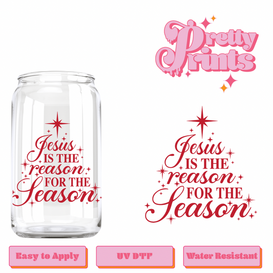 Uvdtf decal Jesus is the reason for the season