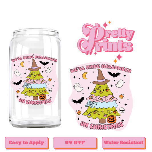 Uvdtf Halloween on Christmas pink