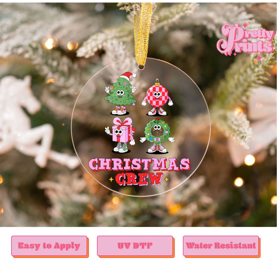 UVDTF DECAL ORNAMENT Xmas Crew