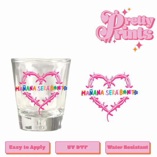 Uvdtf shot glass