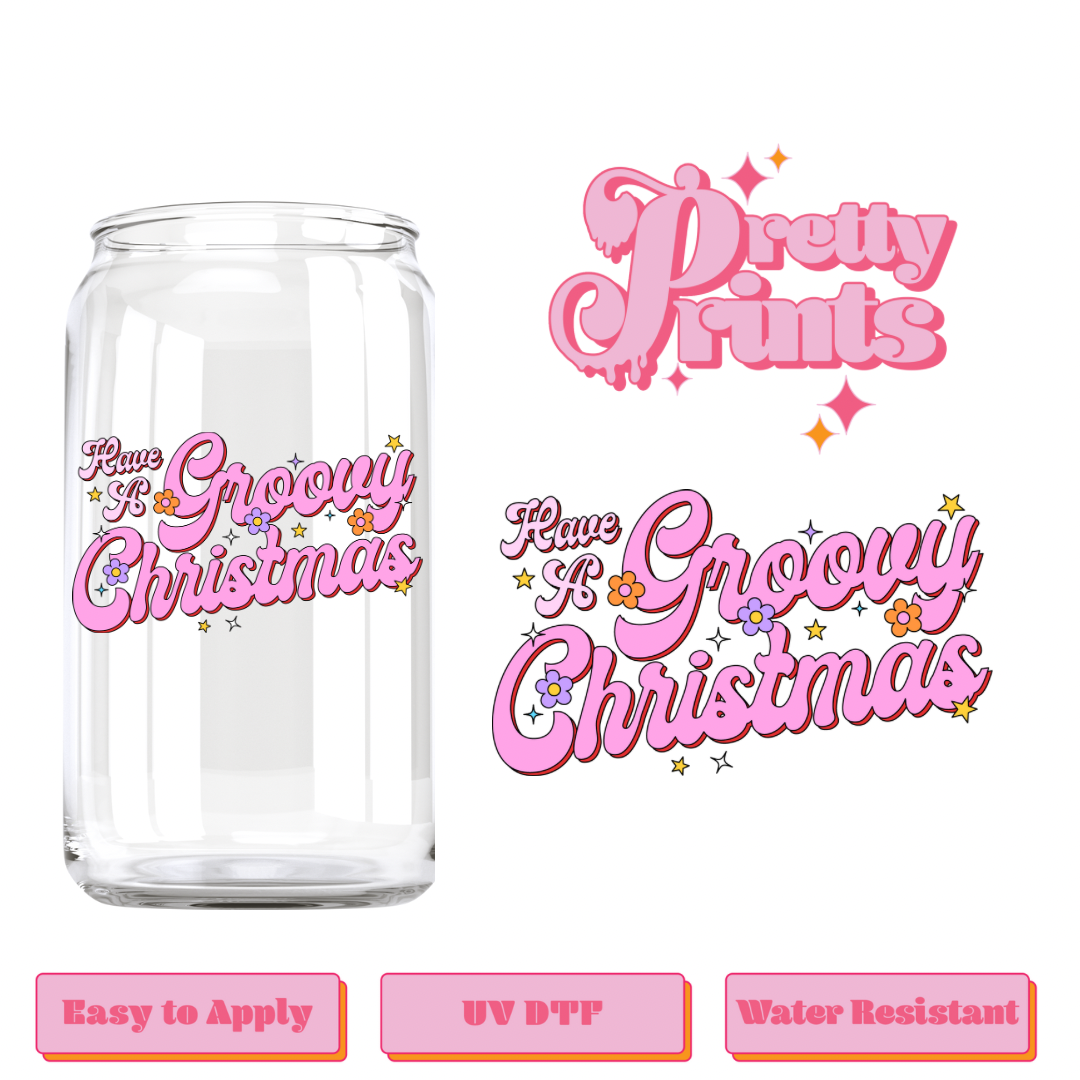 Uvdtf Have a groovy Christmas(letters)