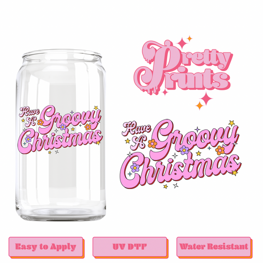Uvdtf Have a groovy Christmas(letters)