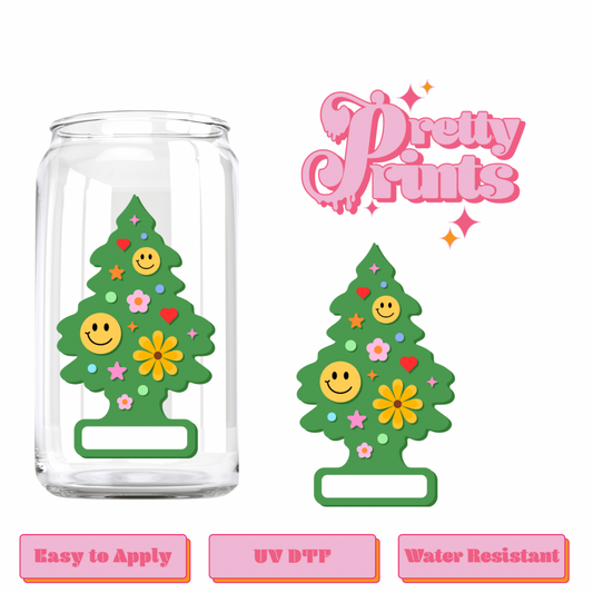 Uvdtf Xmas Tree Smiley Face