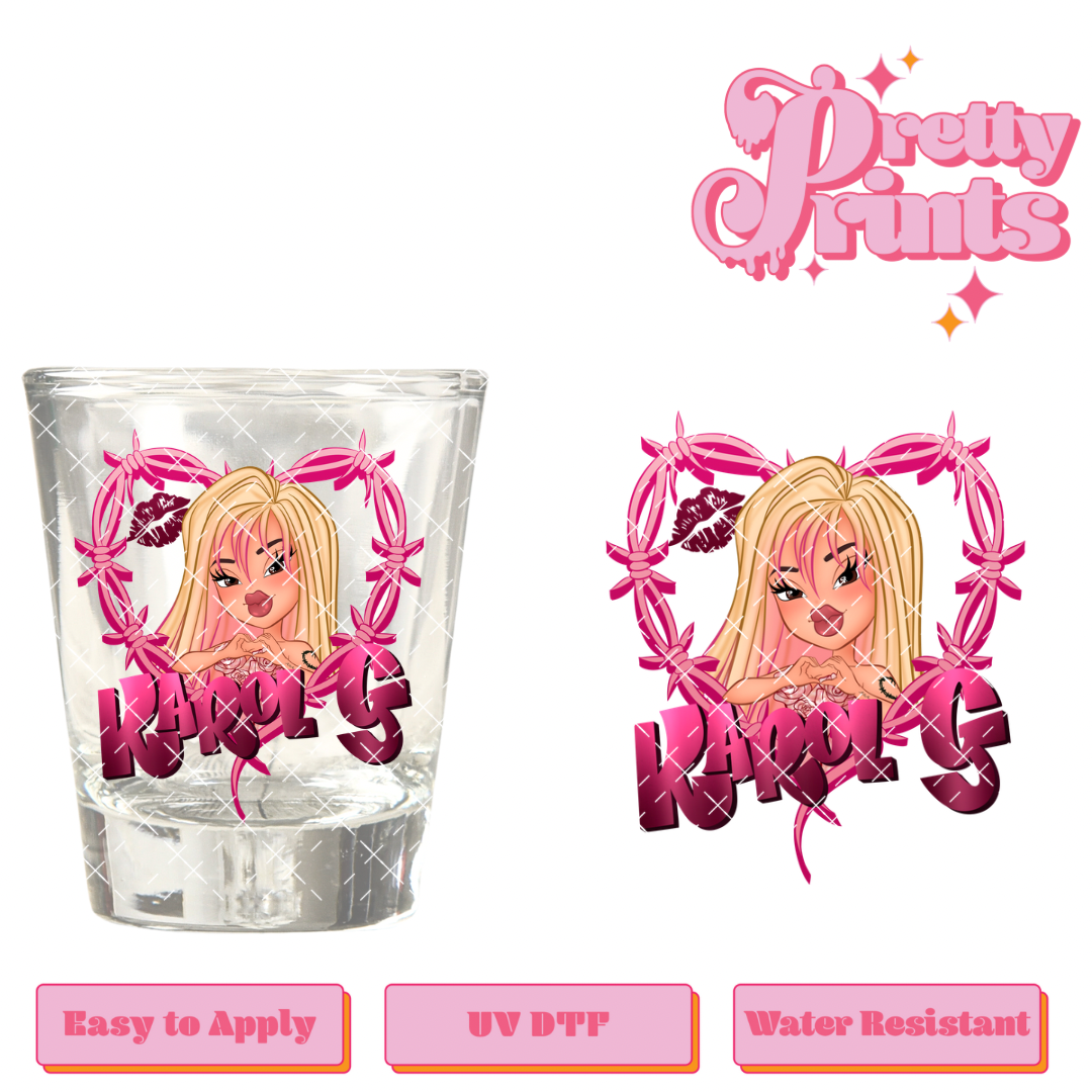 Uvdtf shot glass