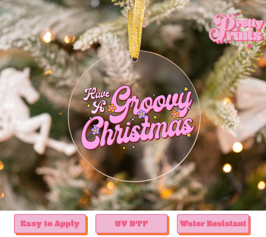 UVDTF DECAL ORNAMENT Groovy Xmas