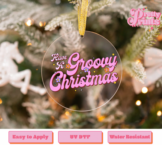 UVDTF DECAL ORNAMENT Groovy Xmas