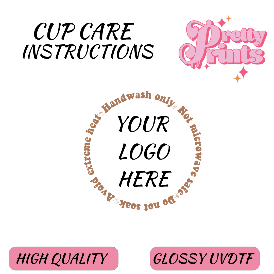CUPCARE INSTRUCTION DECAL CUSTOM