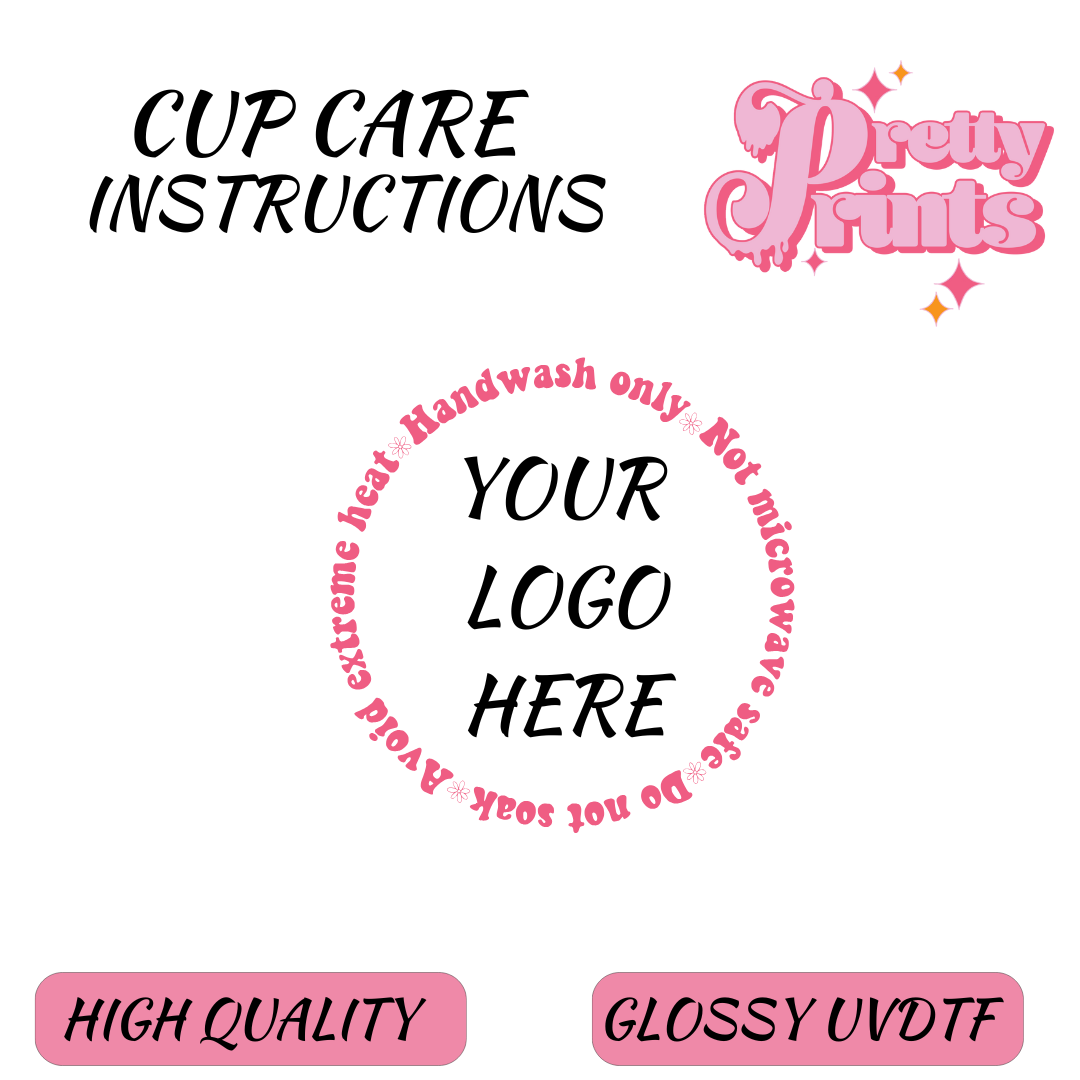 CUPCARE INSTRUCTION DECAL CUSTOM