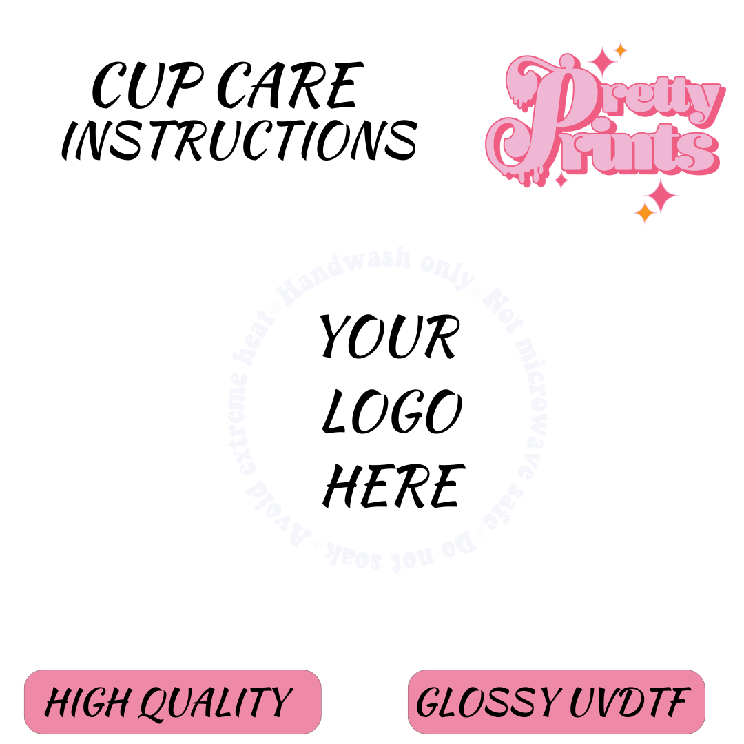 CUPCARE INSTRUCTION DECAL CUSTOM