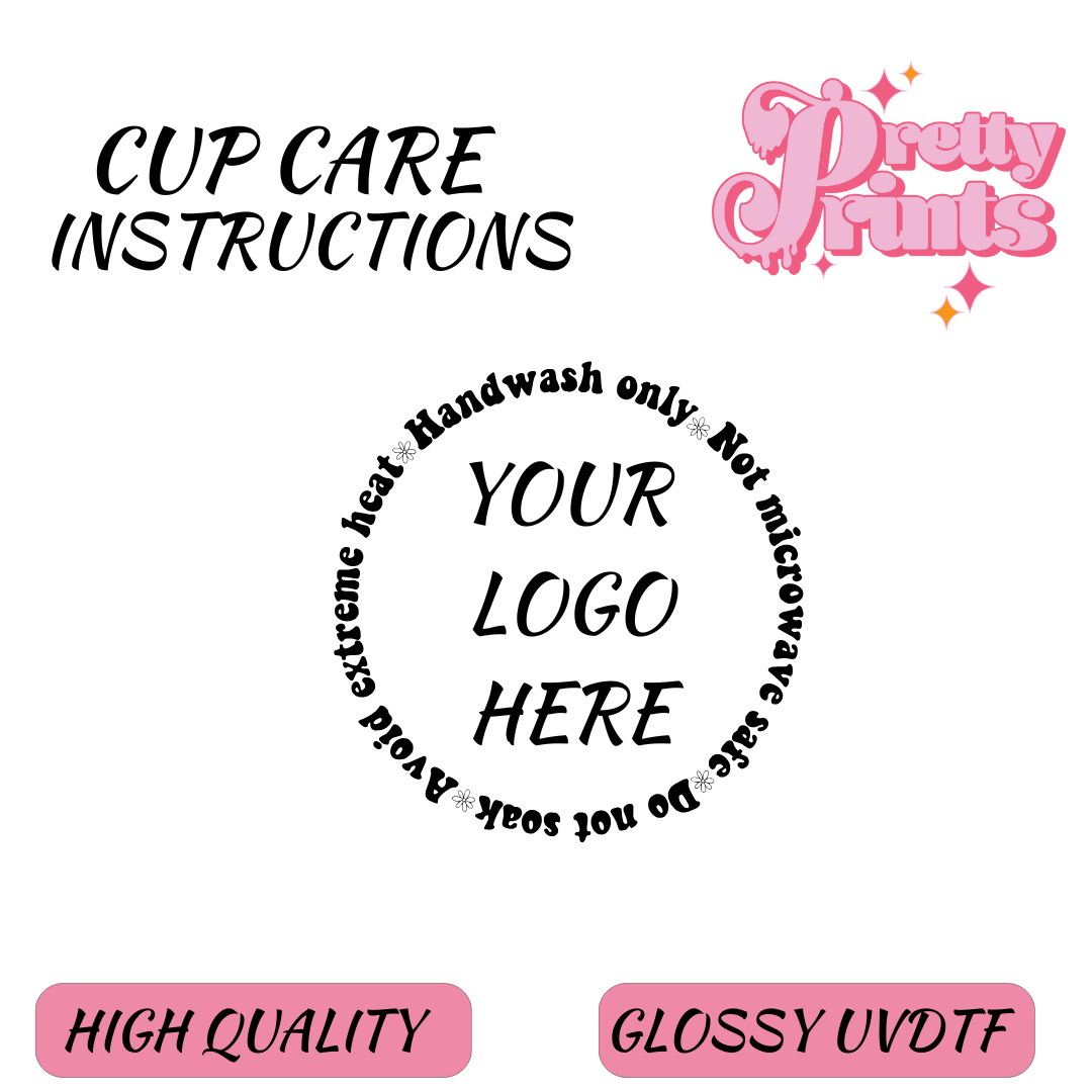 CUPCARE INSTRUCTION DECAL CUSTOM