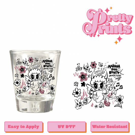 Uvdtf shot glass