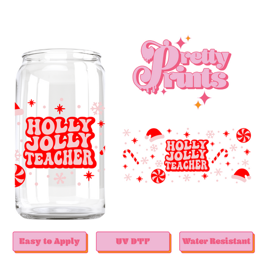 Uvdtf Wrap Holly Jolly Teacher