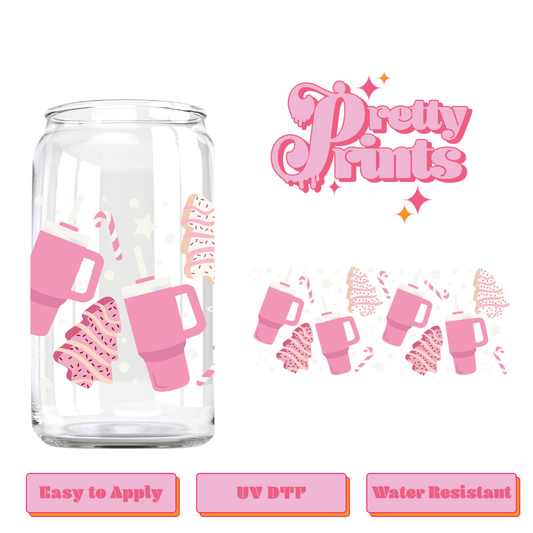 Uvdtf Wrap pink xmas tumblers
