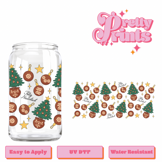 Uvdtf wrap Christmas brown ornaments