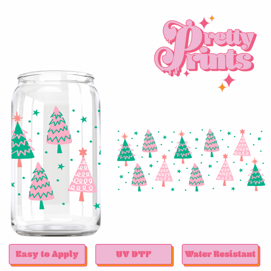 Uvdtf  pink green Xmas tree