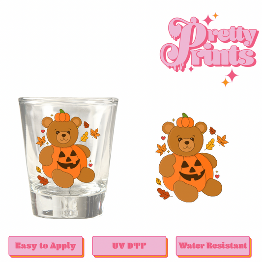 Uvdtf Shot glass pumpkin bear