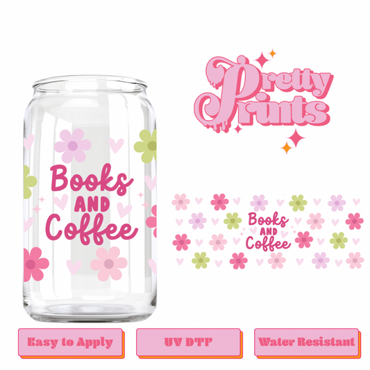 UVDTF Books and coffee pink letters