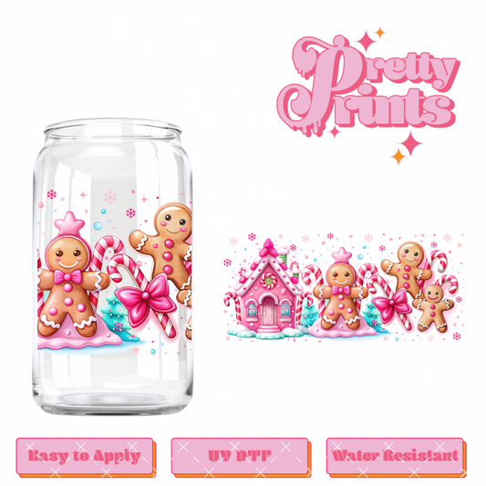 Uvdtf Pink Ginger Bread House
