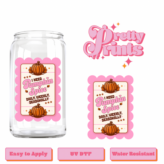 UVDTF pumpkin spice (pink )