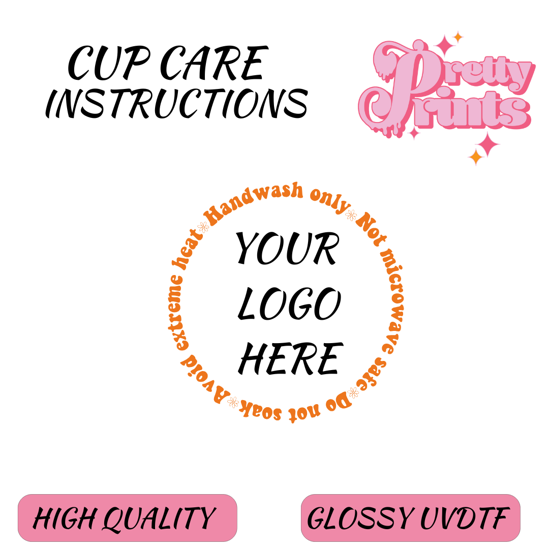 CUPCARE INSTRUCTION DECAL CUSTOM