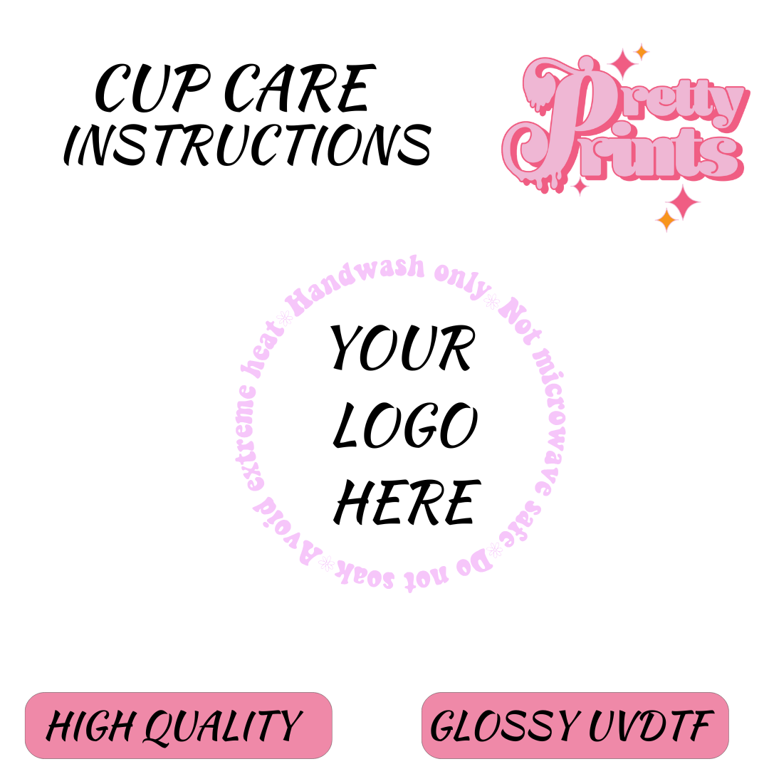 CUPCARE INSTRUCTION DECAL CUSTOM
