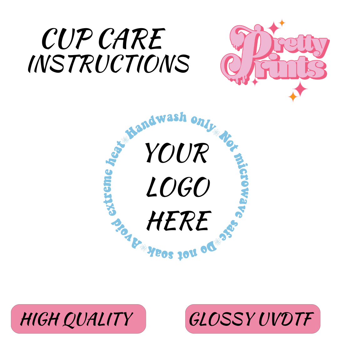 CUPCARE INSTRUCTION DECAL CUSTOM