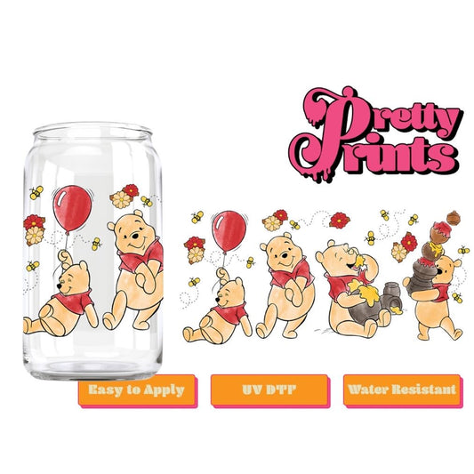 UVDTF Yellow Bear Red Balloon